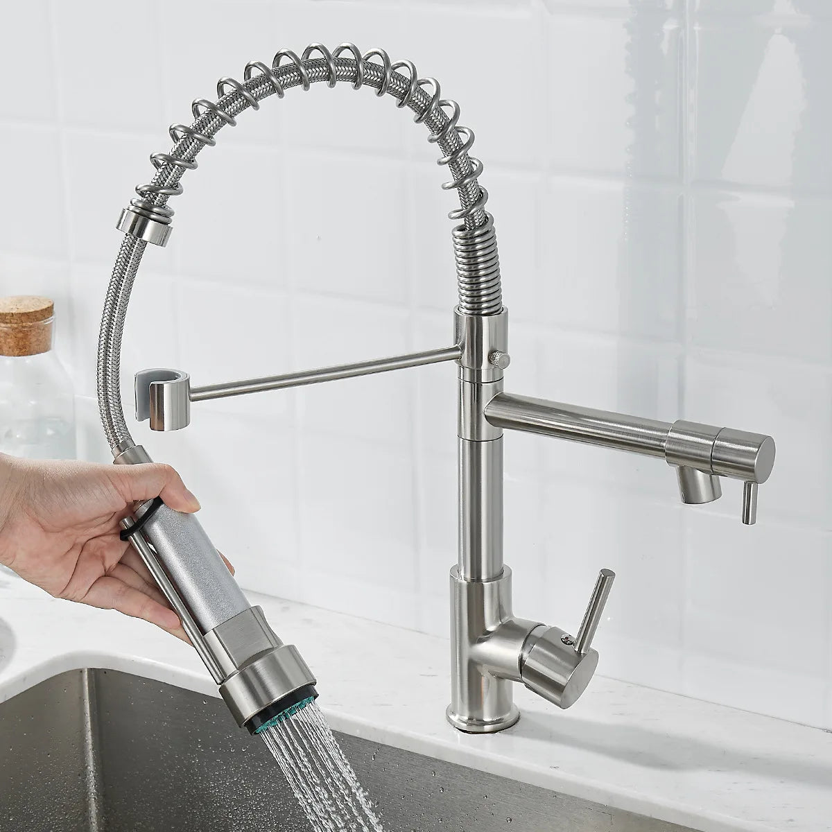 Dubbele waterkraan met draaibare uitloop – FLOWTWIST DUO - Glamorix
