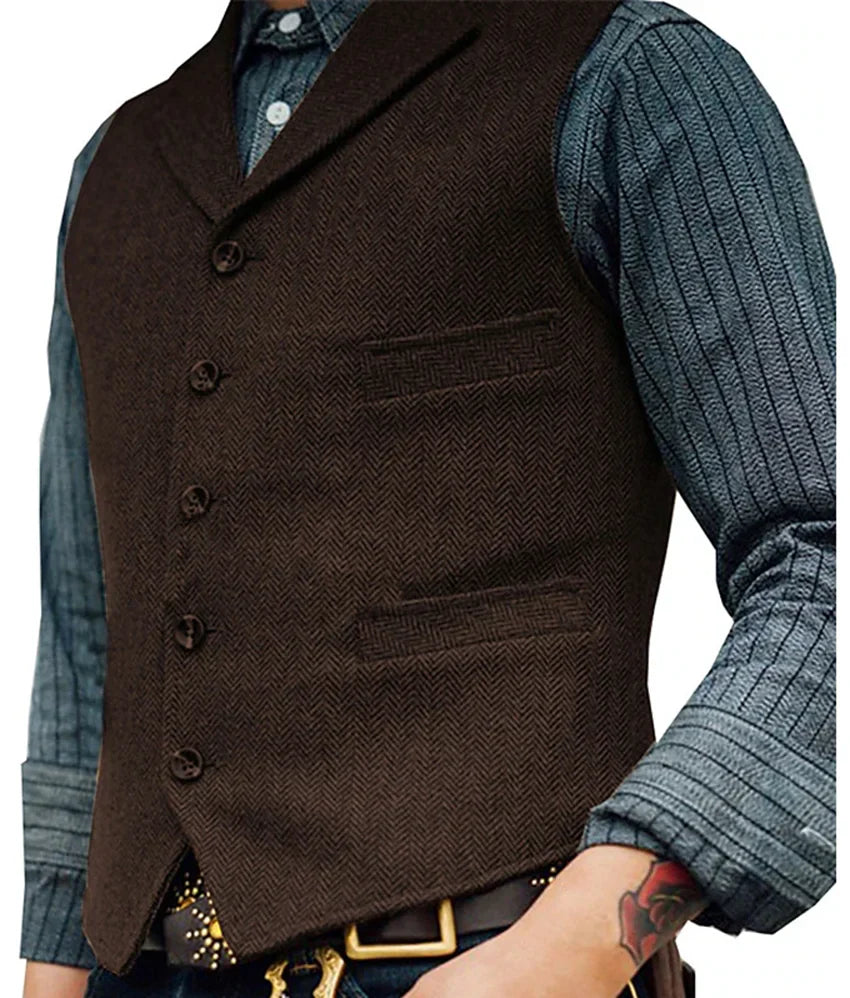 Klassiek herenvest met vintage look en moderne pasvorm – HARVEY VINTON - Glamorix