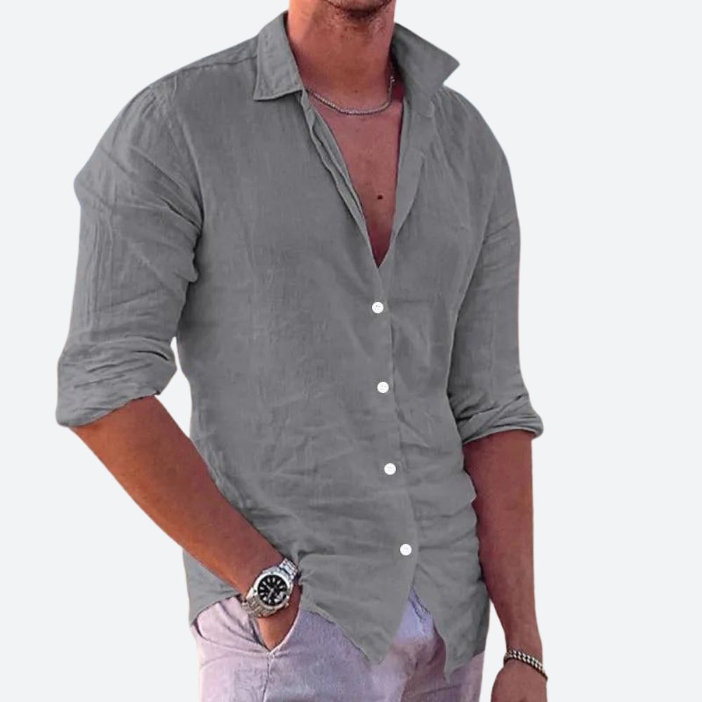 DAVIAN – Casual herenshirt met lange mouwen en moderne eenvoud