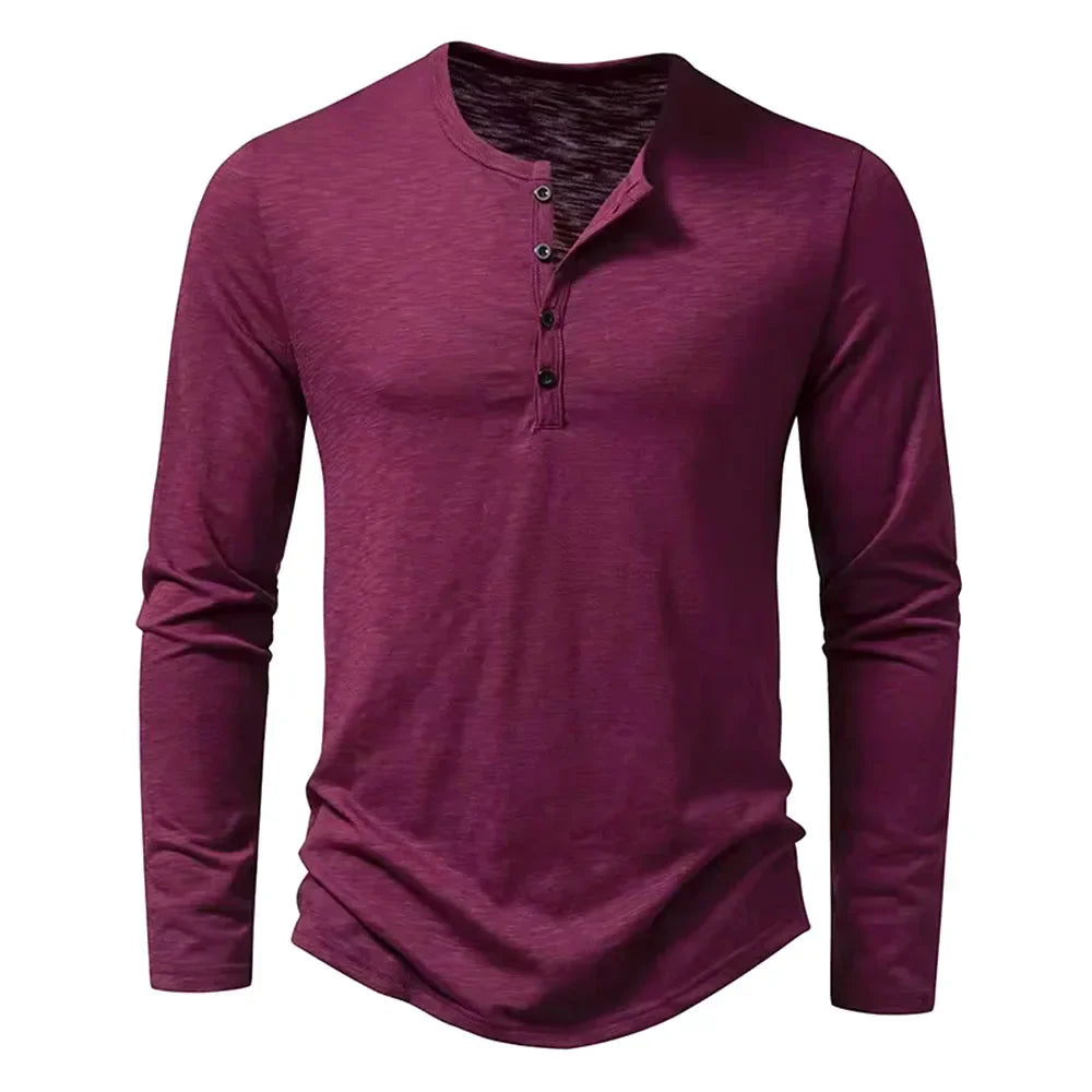 Casual heren longsleeve shirt met knoopsluiting en relaxte look – LEXON KNIT - Glamorix