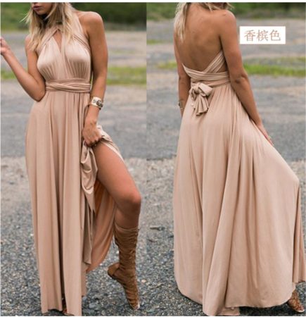 Verleidelijke maxi zomerjurk met open rug en kruislings gebonden top – AURELIA SKY - Glamorix