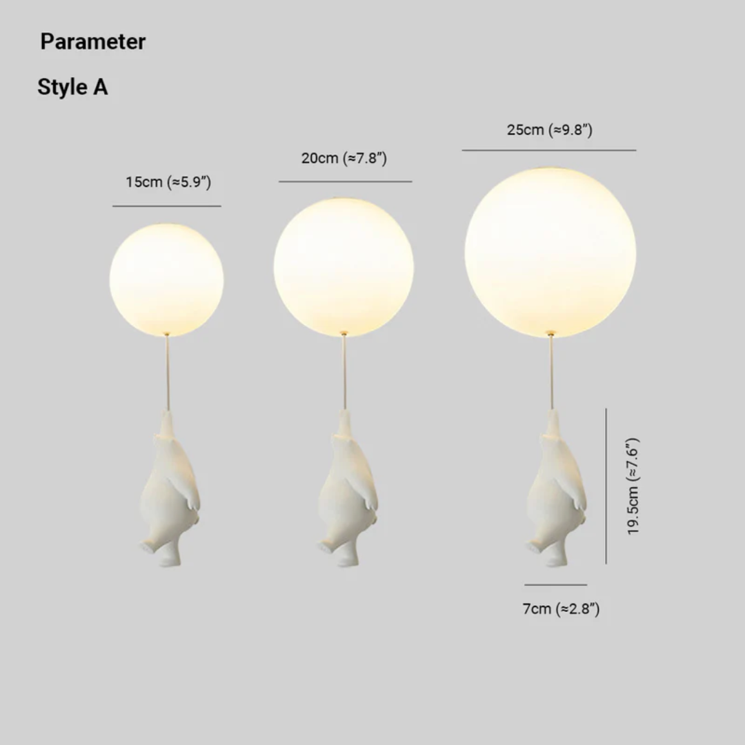 Betoverende Kinderkamer Hanglamp met Beer en Ballon – TeddyGlow