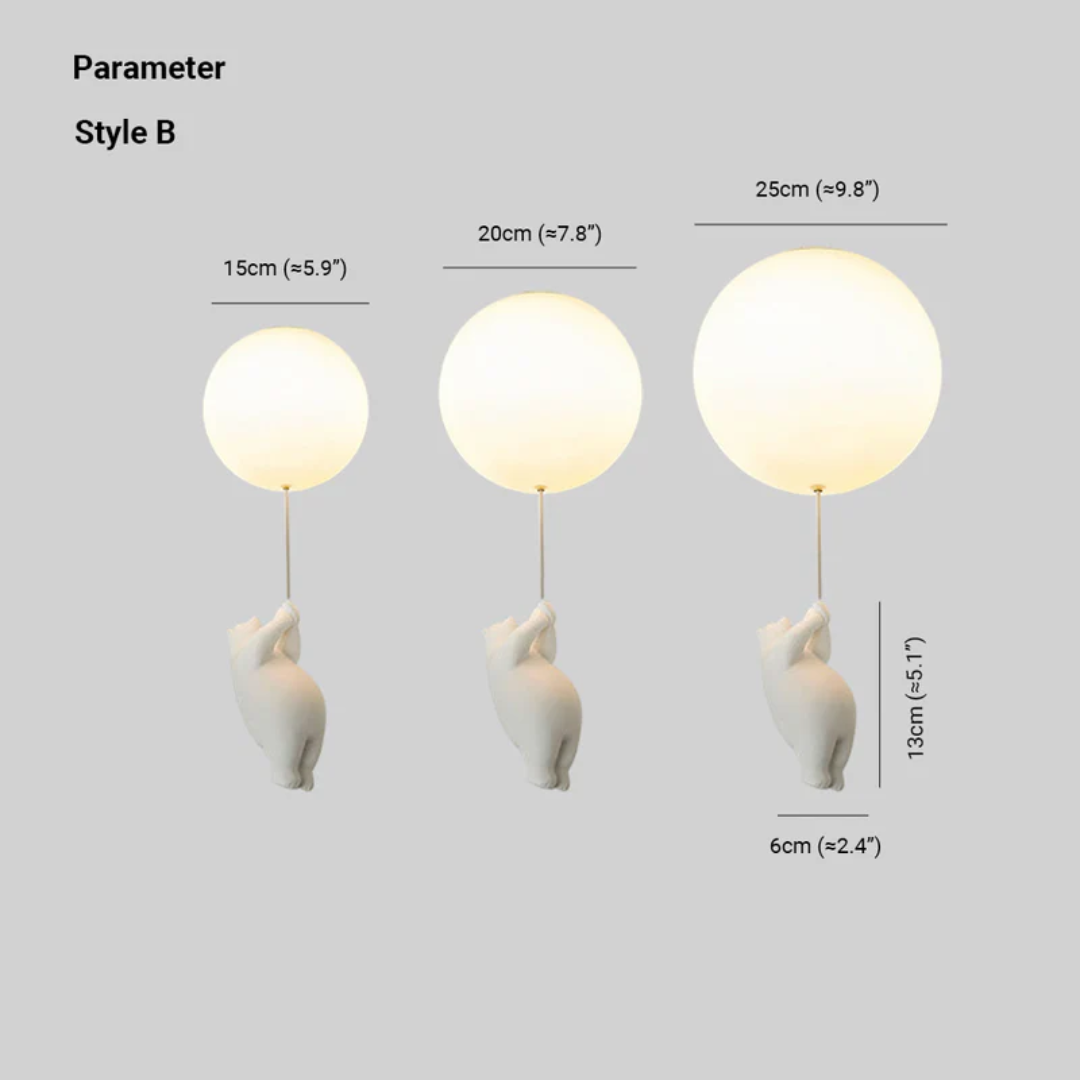 Betoverende Kinderkamer Hanglamp met Beer en Ballon – TeddyGlow