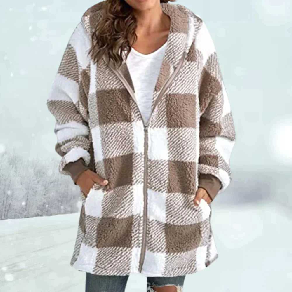 CELINE - Geruite winterjas voor dames