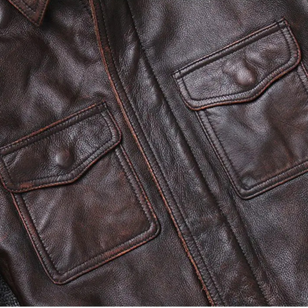 MACK – Heren leren jas met stoere uitstraling en moderne pasvorm - Glamorix