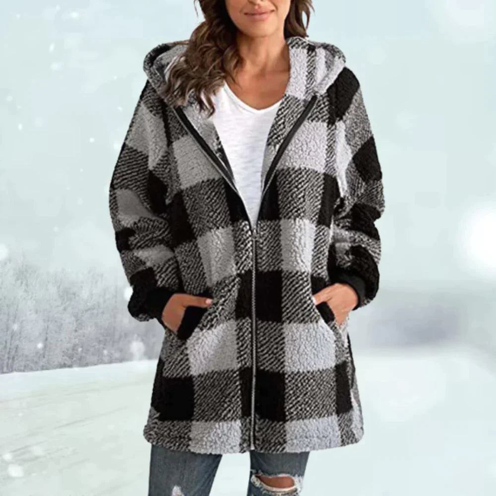 CELINE - Geruite winterjas voor dames