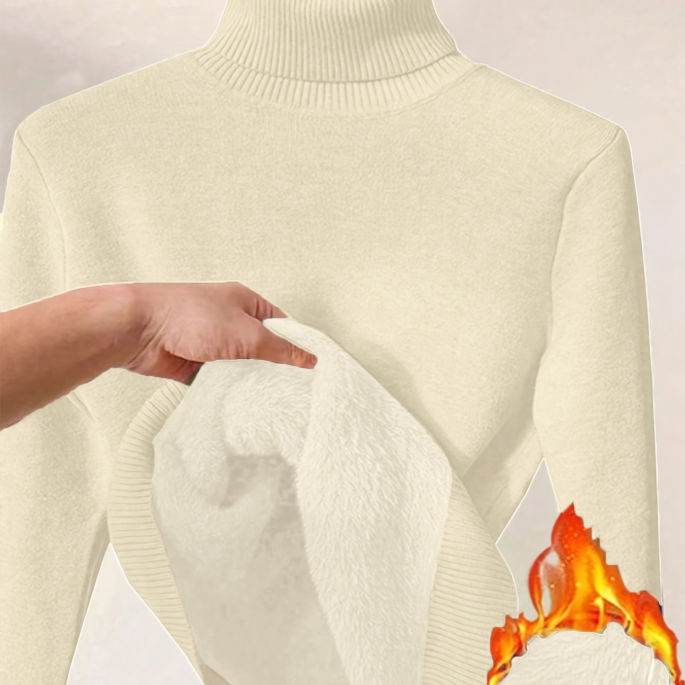 Wolmix Trui - Hoge Nek En Lange Mouw & Losse Warme Pasvorm - Glamorix