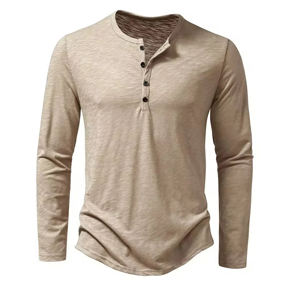 Casual heren longsleeve shirt met knoopsluiting en relaxte look – LEXON KNIT - Glamorix