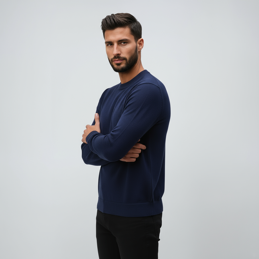 LUCA – Heren trui met ronde hals en minimalistische stijl - Glamorix