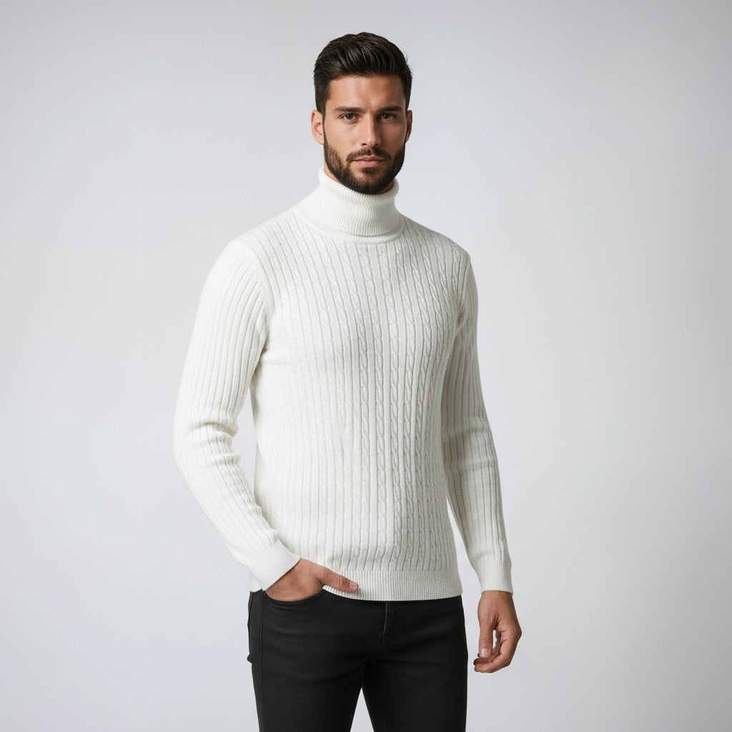Coltrui voor heren met geribbelde structuur en lange mouwen en tijdloze stijl en warm geborgen gevoel – NOVAWEAR - Glamorix