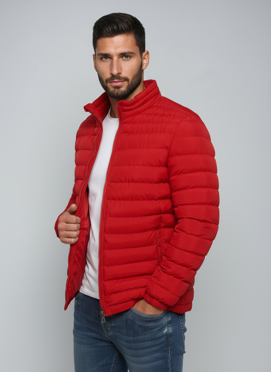 RANDY – Gewatteerd heren pufferjack met sportieve look - Glamorix