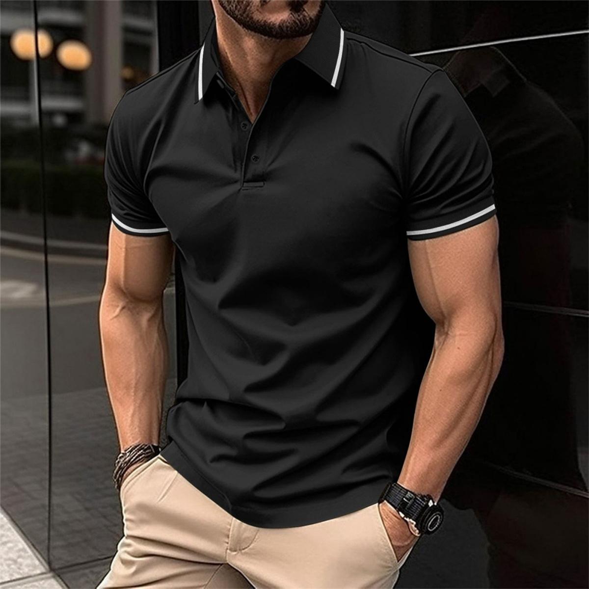 DAMON - Luxe slimfit poloshirt met contrasterende randen voor heren
