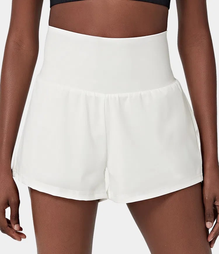 Dames sportshort met hoge taille en binnenbroek – DORINA - Glamorix