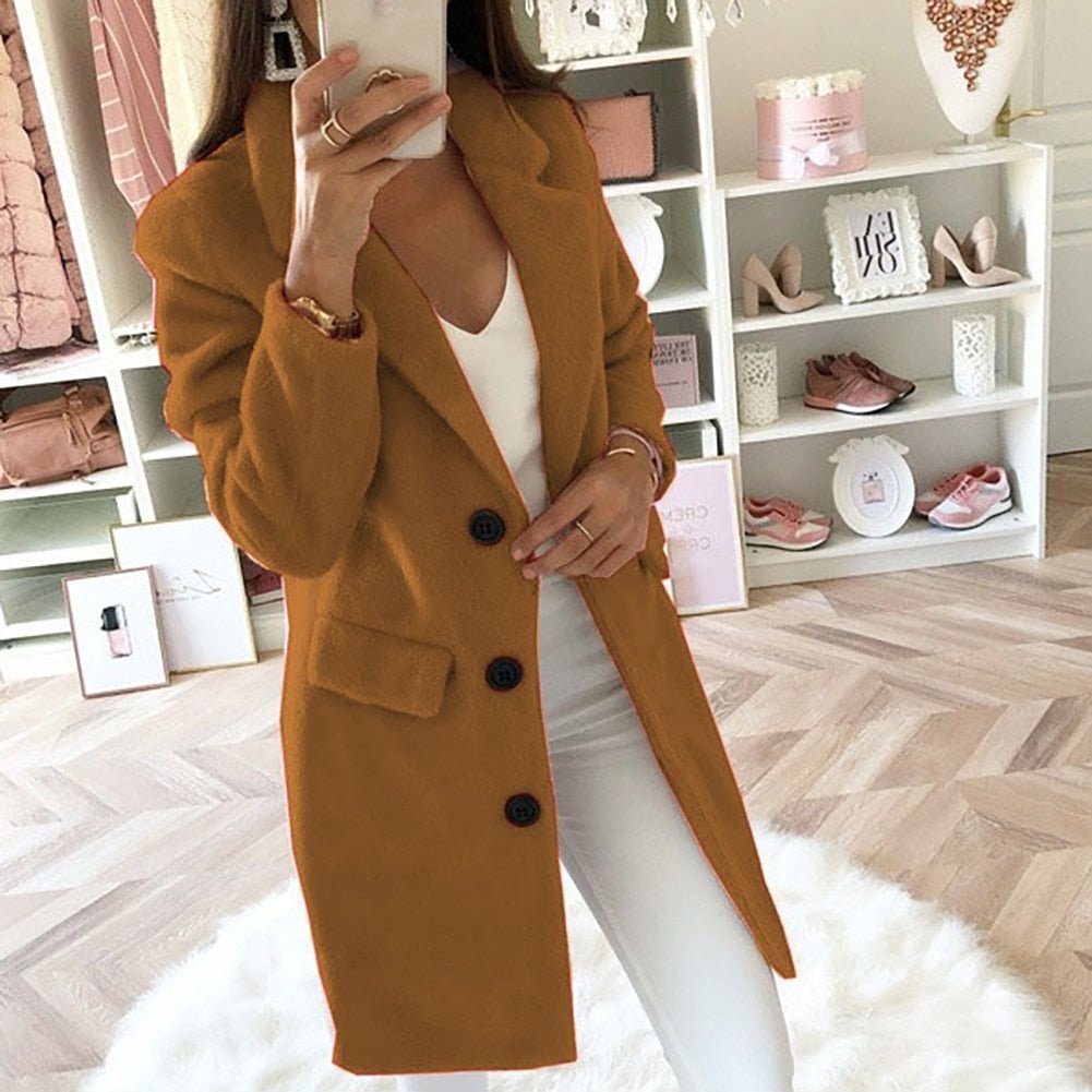 CAMILLE - Dubbel-geknoopte lange blazer voor een elegante uitstraling