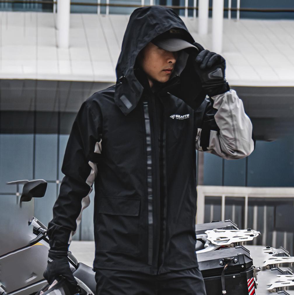 Reflecterend regenpak met opbergtas voor outdoor activiteiten – VISTRA RAINGUARD - Glamorix