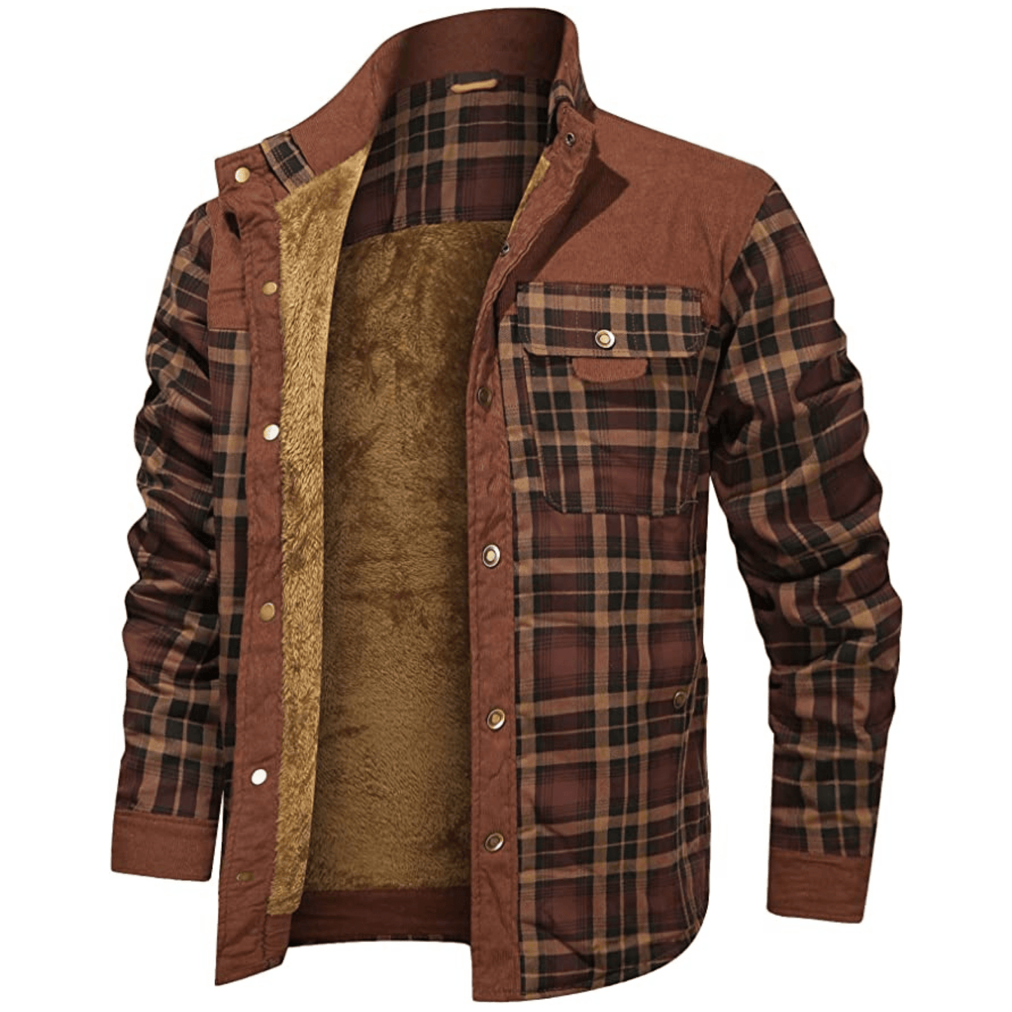 HARRIS - Herenjas met rustieke geruite knoopsluiting en corduroy accenten