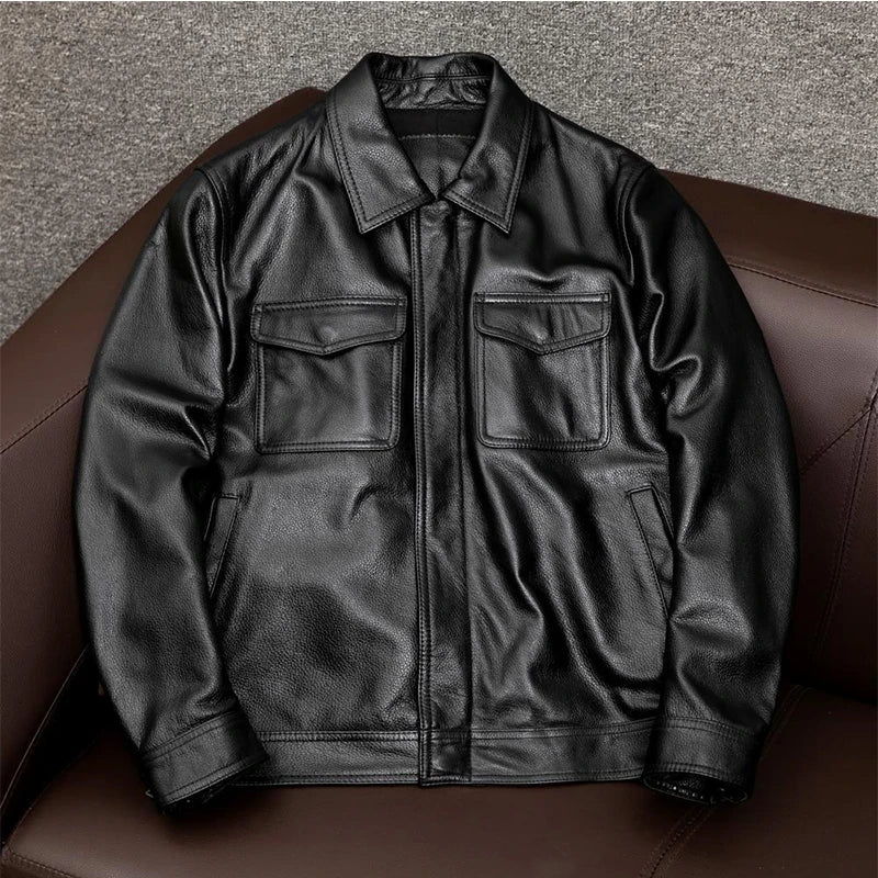 MACK – Heren leren jas met stoere uitstraling en moderne pasvorm - Glamorix