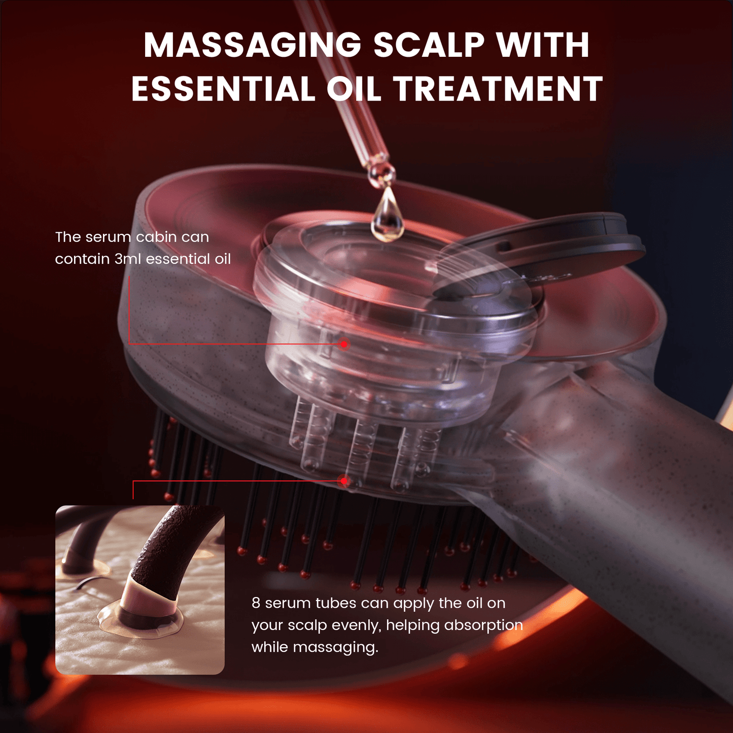 Hoofdhuidmassageborstel voor ontspanning, haargroei en diepe reiniging – ZENSCURA ScalpRelief - Glamorix