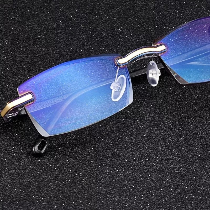 Randloze heren zonnebril met UV-bescherming en licht frame – NOVA AIRFRAME - Glamorix