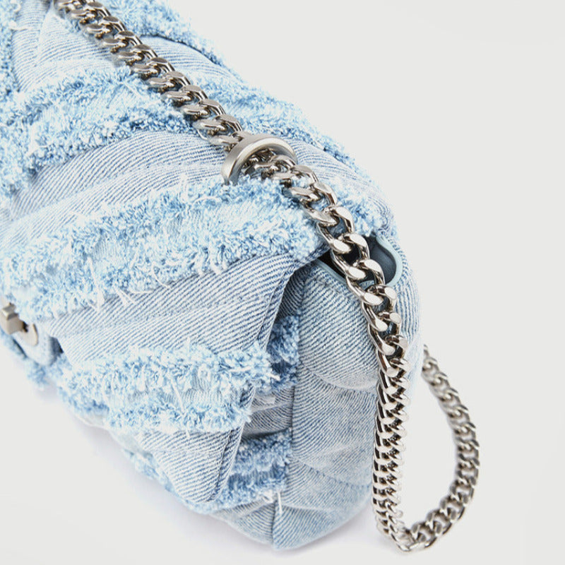 Trendy denim kettingtas voor dames – Celina DenimCharm - Glamorix