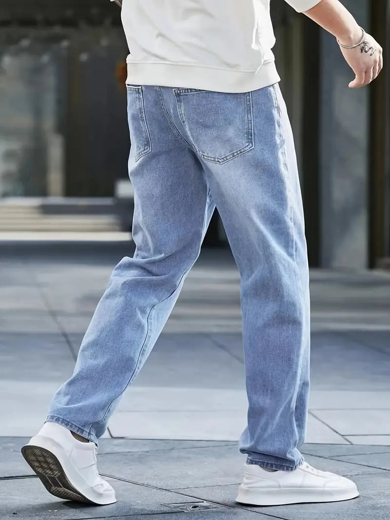 JAMES - Casual denim broek met rechte pijpen