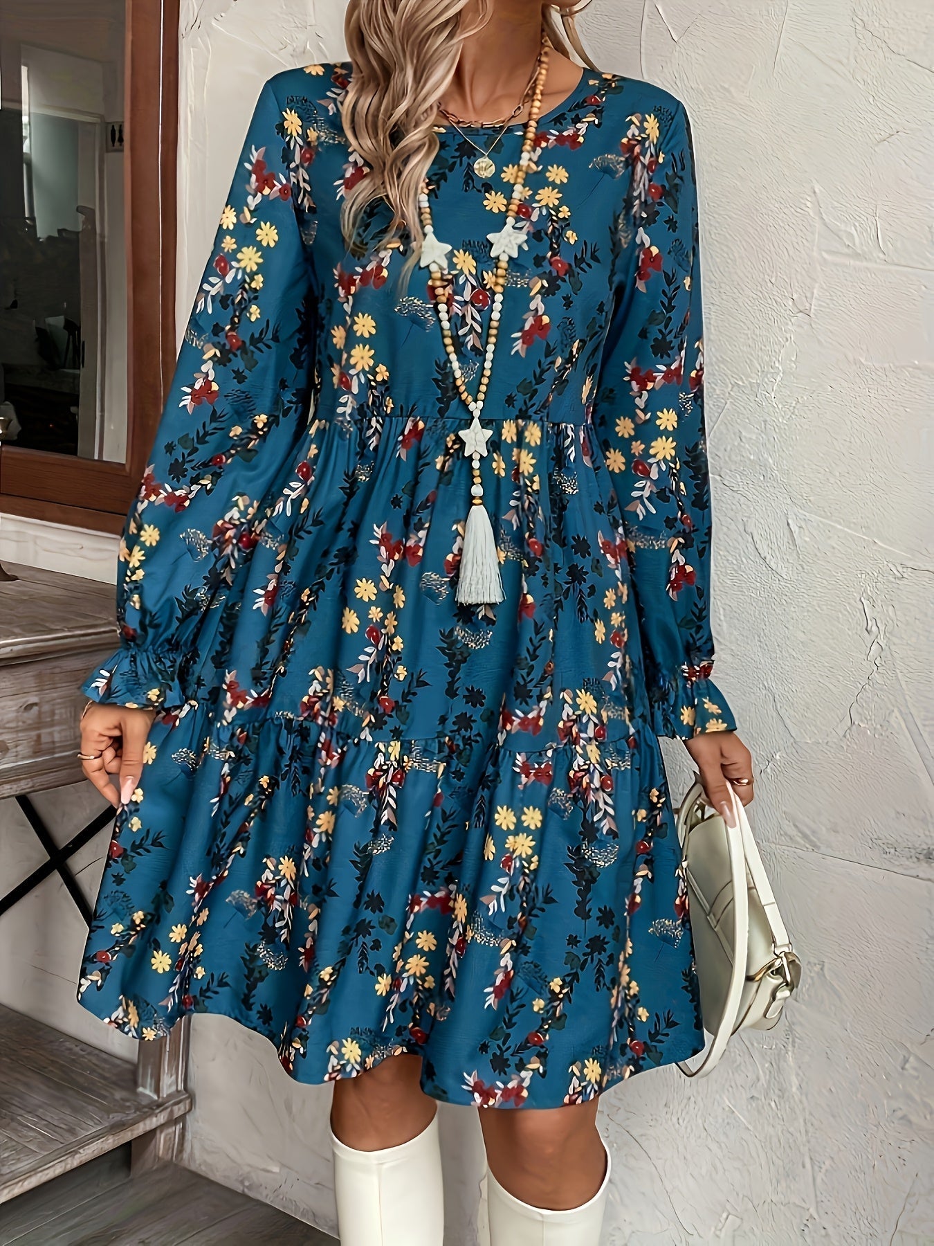Zomerse Maxi Jurk met Speelse Ruffles voor Dames - LUNA FLORAL - Glamorix