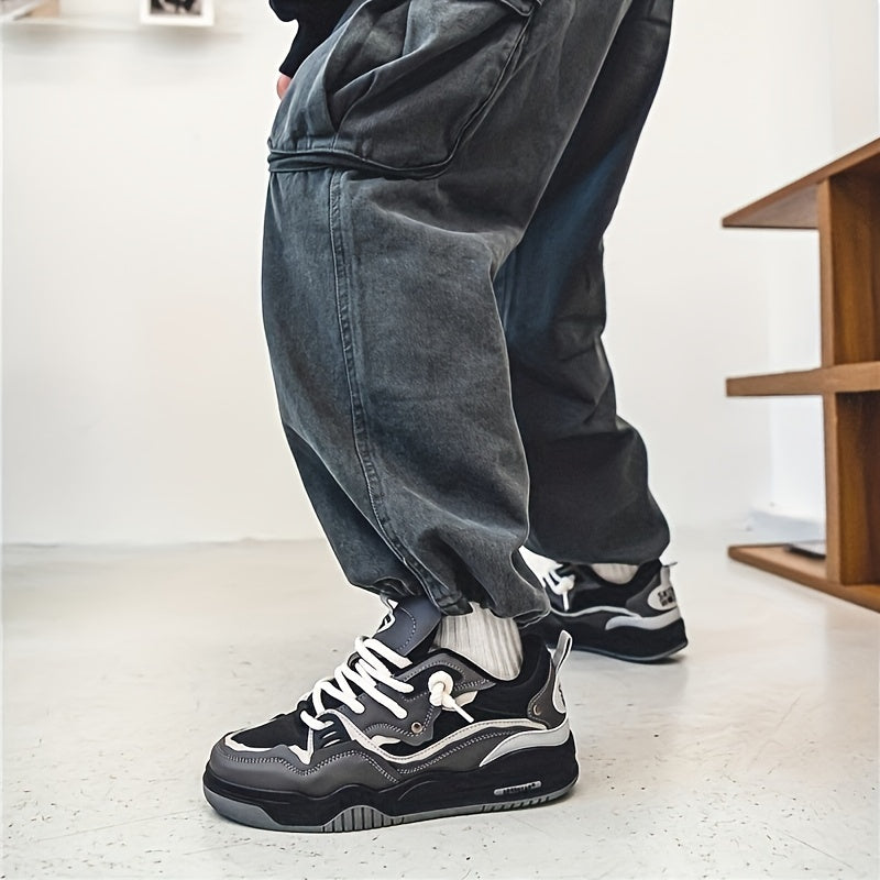 Lage herensneaker met contrastdetails en sportieve zool – NOVARO FLEX - Glamorix
