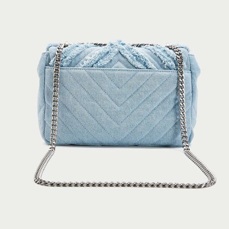 Trendy denim kettingtas voor dames – Celina DenimCharm - Glamorix