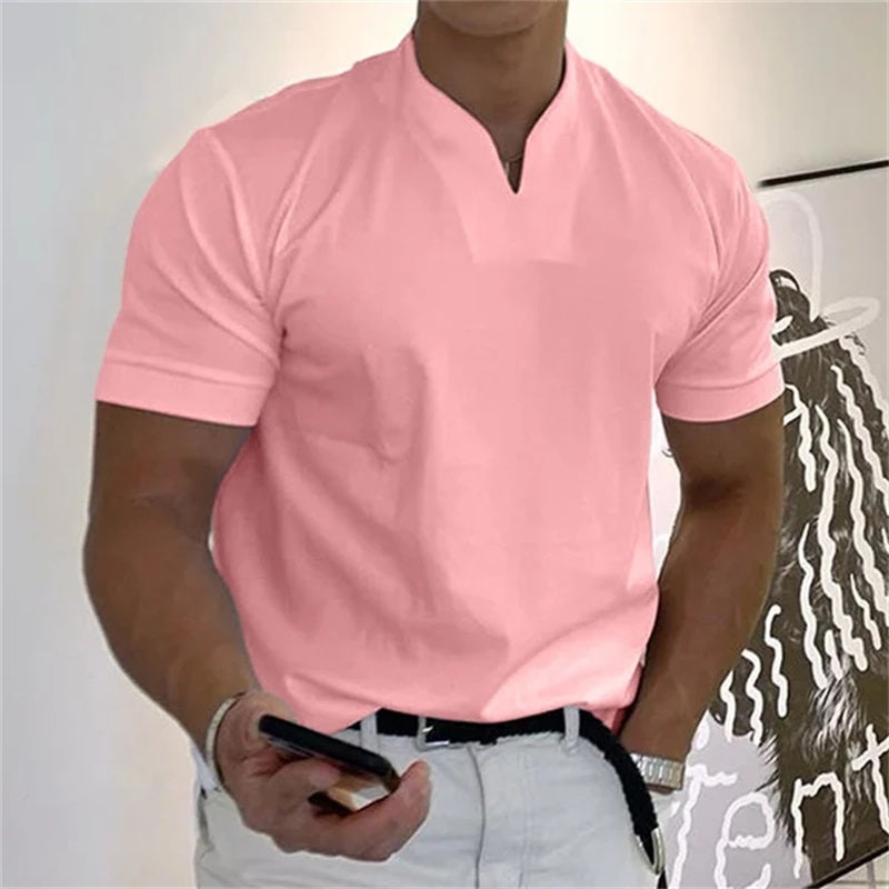 Aladar | Heren Slim Casual T-shirt - Korte Mouw, Businesswear - Glamorix