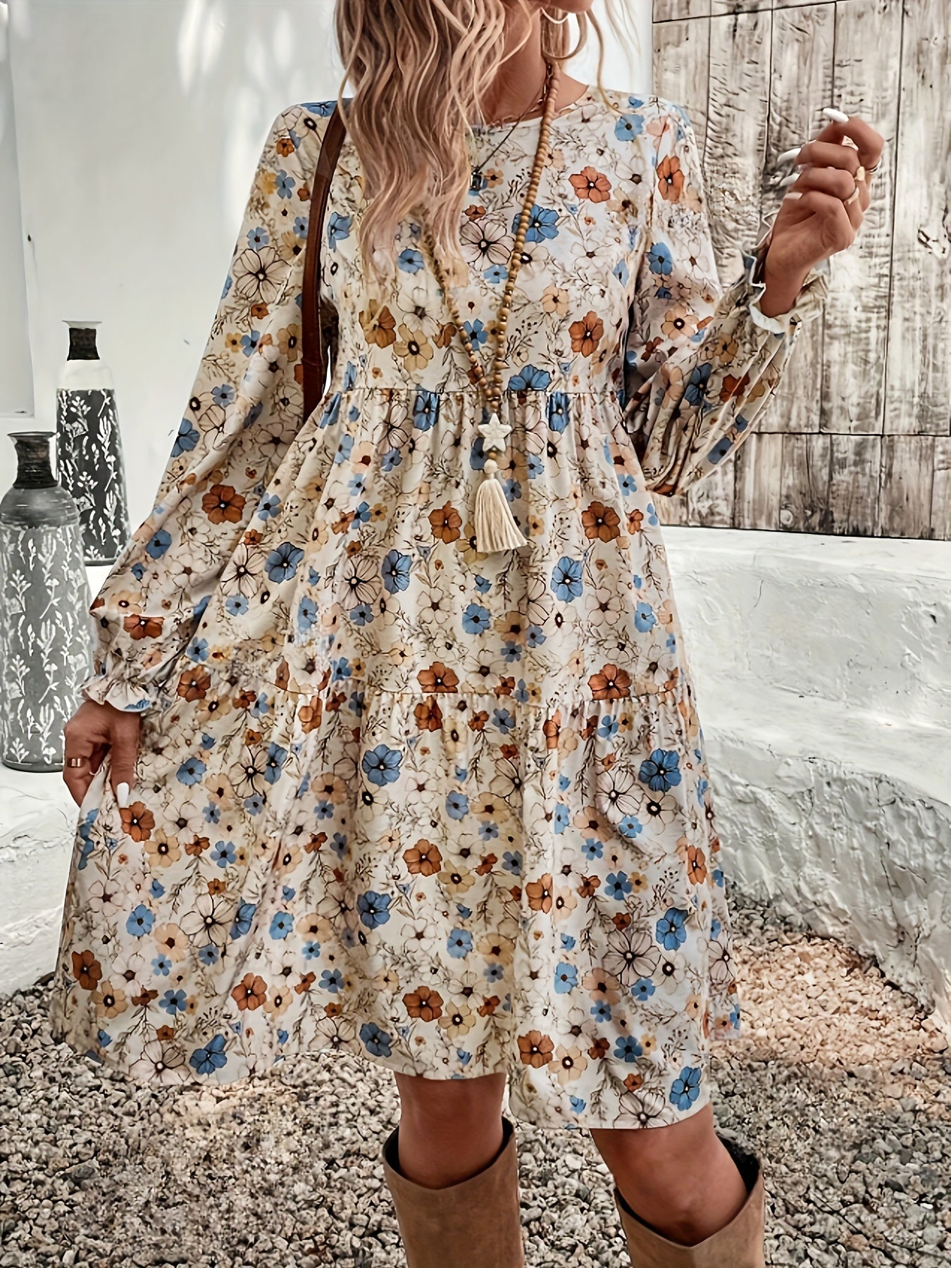 Zomerse Maxi Jurk met Speelse Ruffles voor Dames - LUNA FLORAL - Glamorix