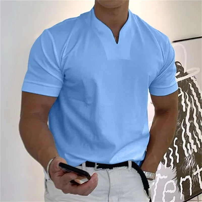 Aladar | Heren Slim Casual T-shirt - Korte Mouw, Businesswear - Glamorix