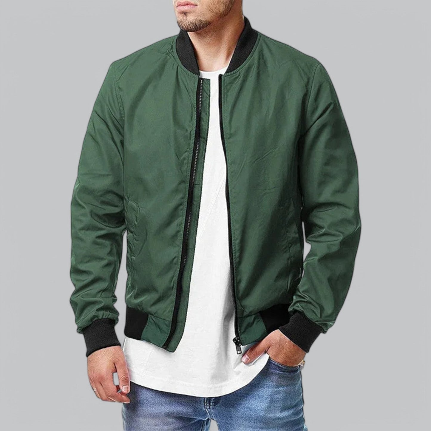 Heren bomberjack met strakke afwerking en moderne pasvorm – KAIRO BOMBER - Glamorix