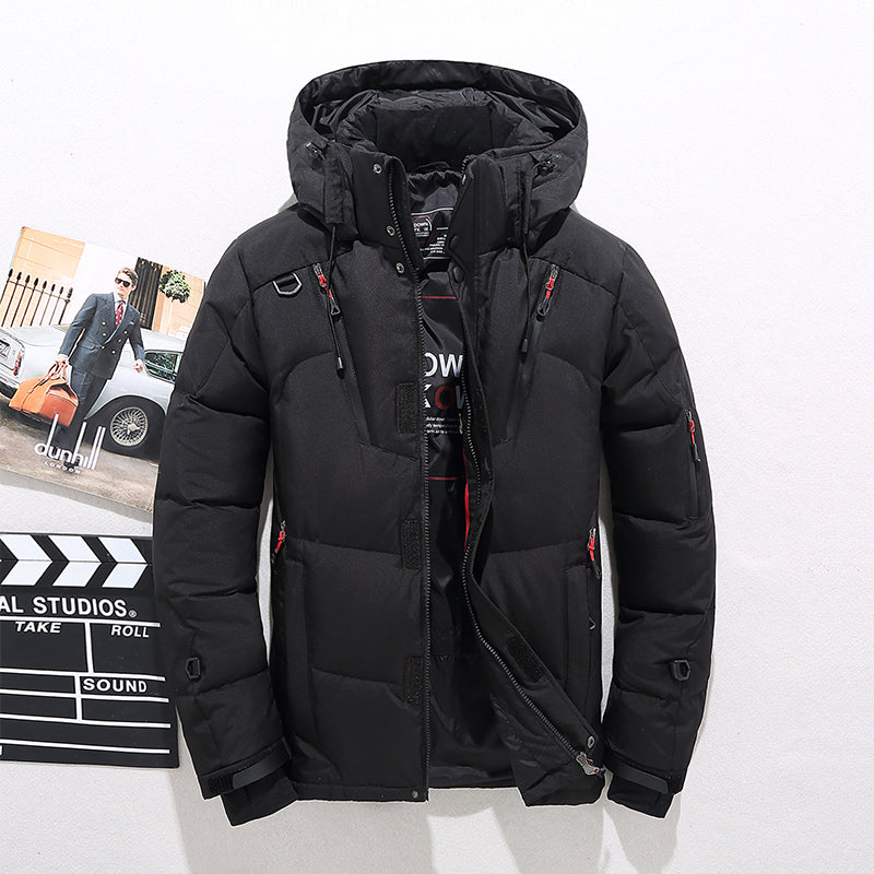 OSKAR - Abrigo de invierno con cuello alto y capucha para hombre - Glamorix