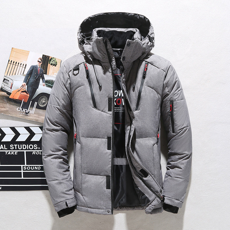 OSKAR - Abrigo de invierno con cuello alto y capucha para hombre - Glamorix