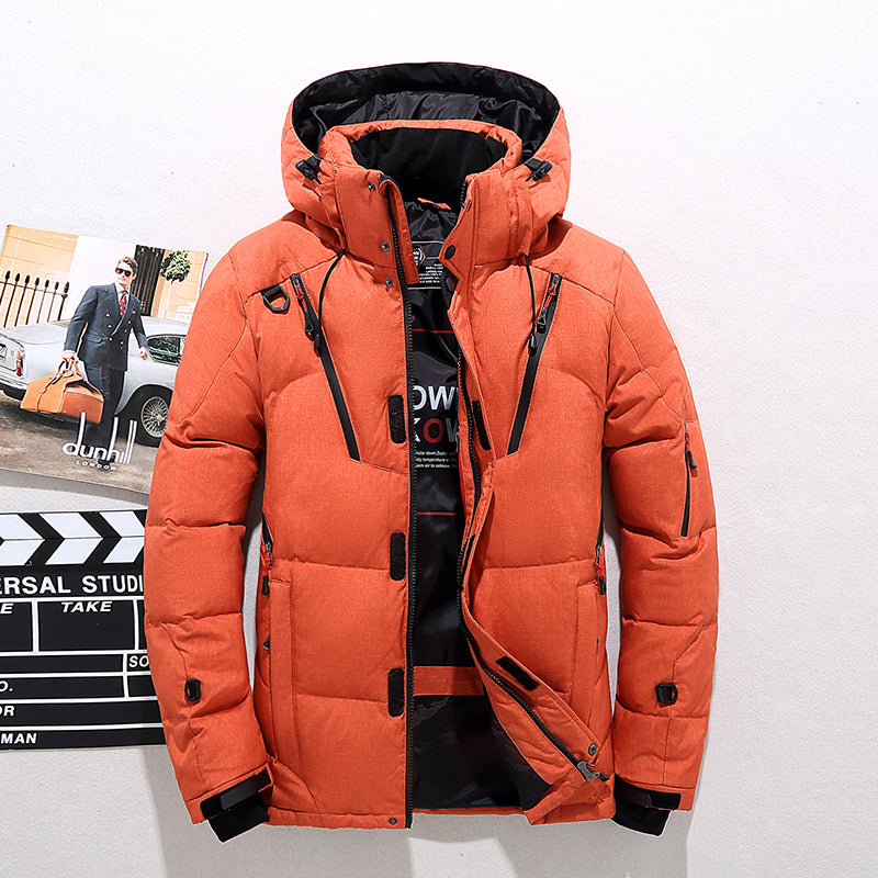 OSKAR - Abrigo de invierno con cuello alto y capucha para hombre - Glamorix