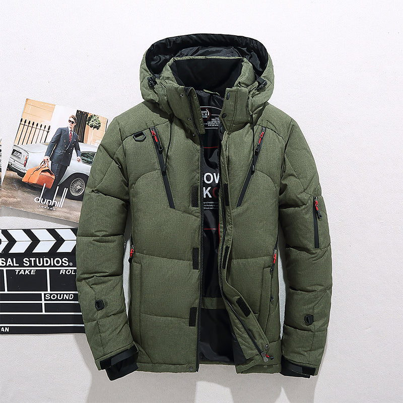 OSKAR - Abrigo de invierno con cuello alto y capucha para hombre - Glamorix