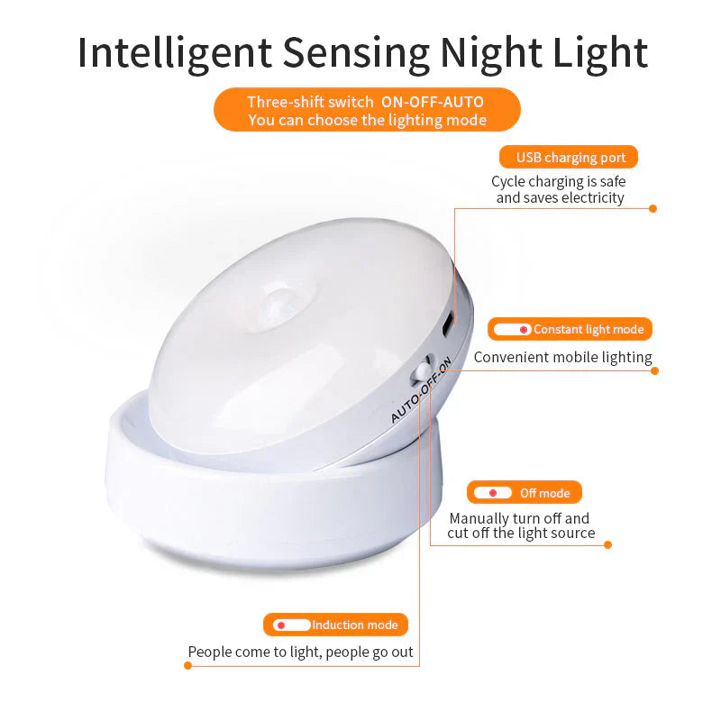 MotionGlow - Draadloze Nachtlamp met Automatische Bewegingssensor