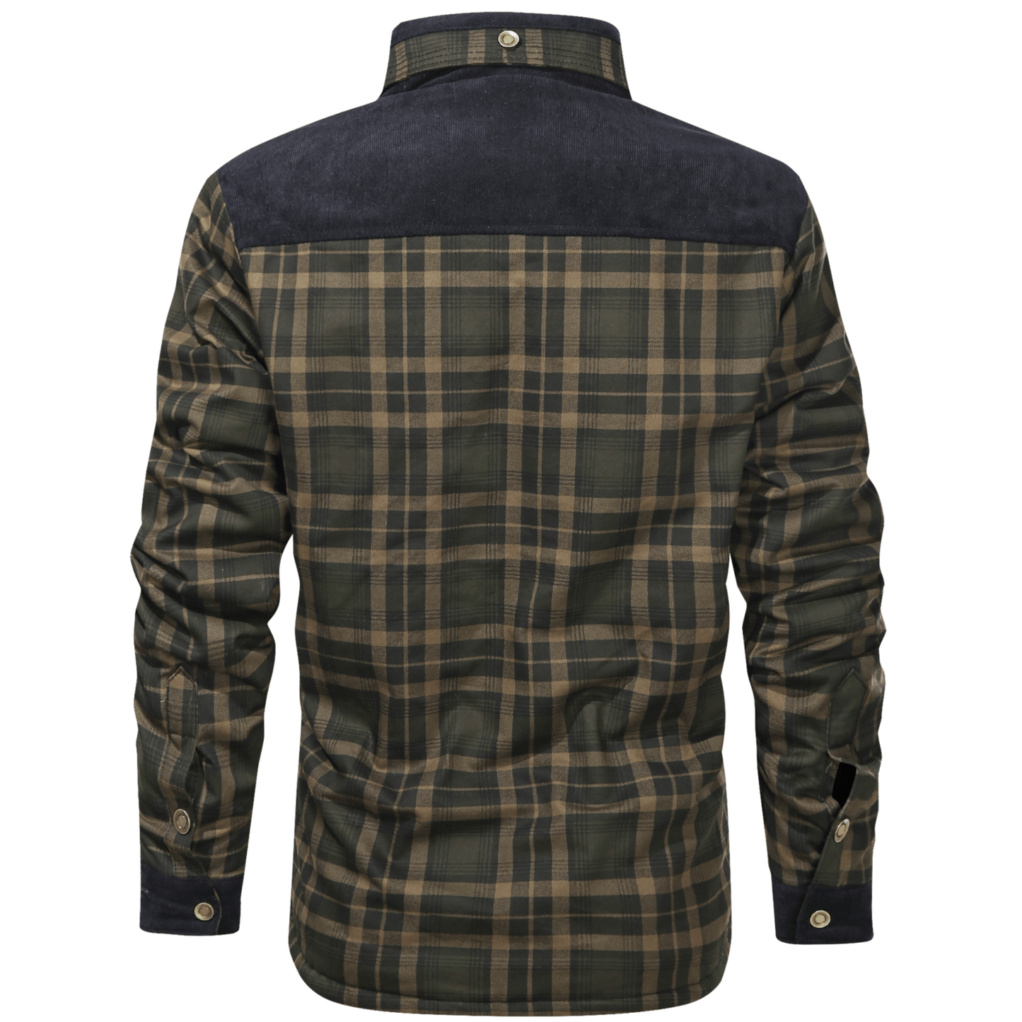 HARRIS - Herenjas met rustieke geruite knoopsluiting en corduroy accenten
