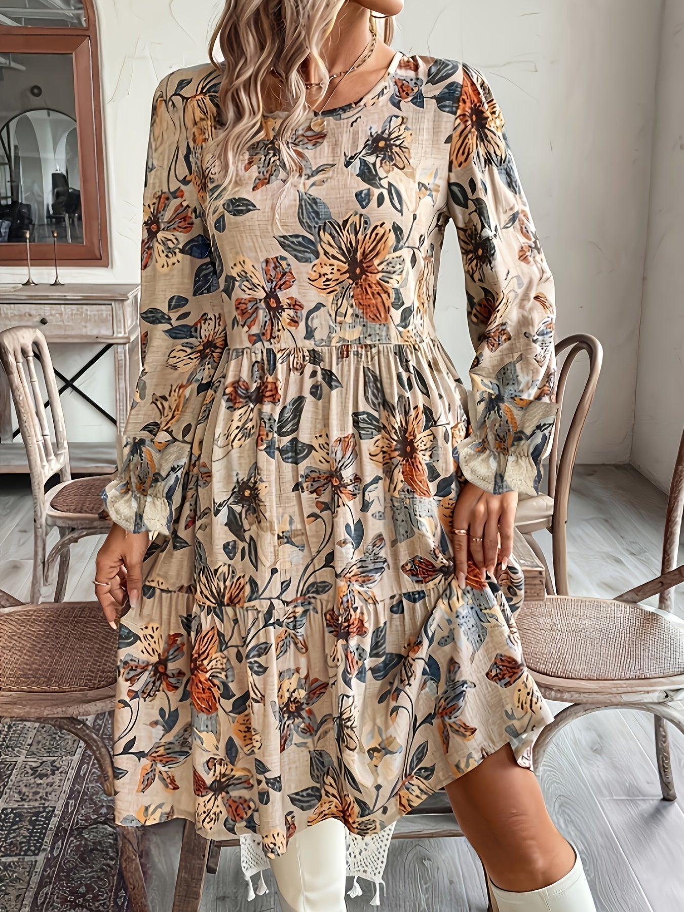 Zomerse Maxi Jurk met Speelse Ruffles voor Dames - LUNA FLORAL - Glamorix