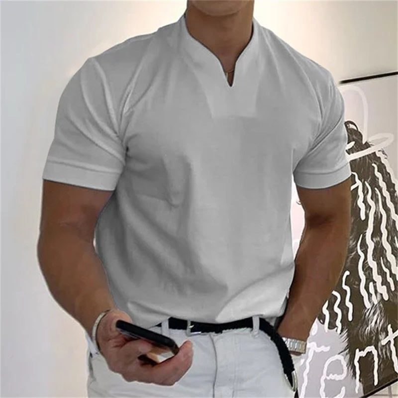 Aladar | Heren Slim Casual T-shirt - Korte Mouw, Businesswear - Glamorix