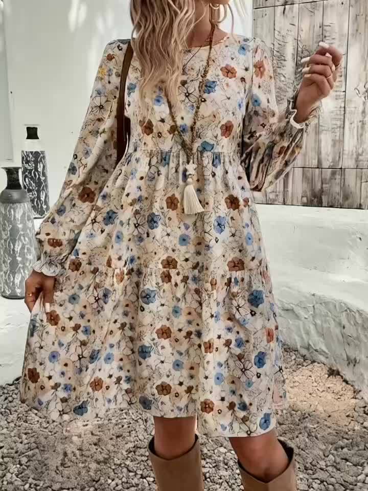 Zomerse Maxi Jurk met Speelse Ruffles voor Dames - LUNA FLORAL - Glamorix