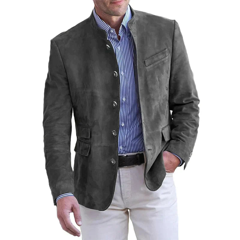 Heren colbert met opstaande kraag en knoopsluiting – LORANDO BLAZER - Glamorix