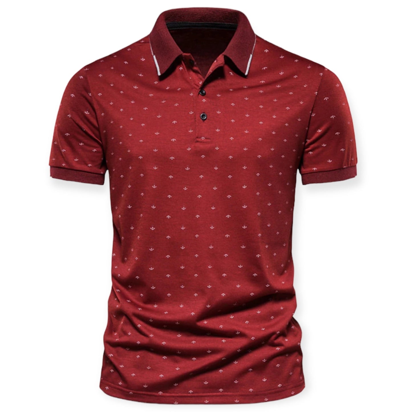 HARRINGTON - Klassieke herenpolo met subtiele print