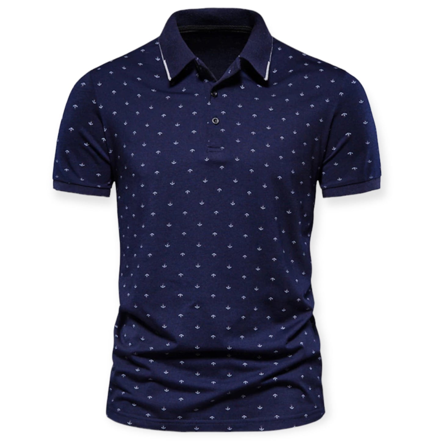HARRINGTON - Klassieke herenpolo met subtiele print