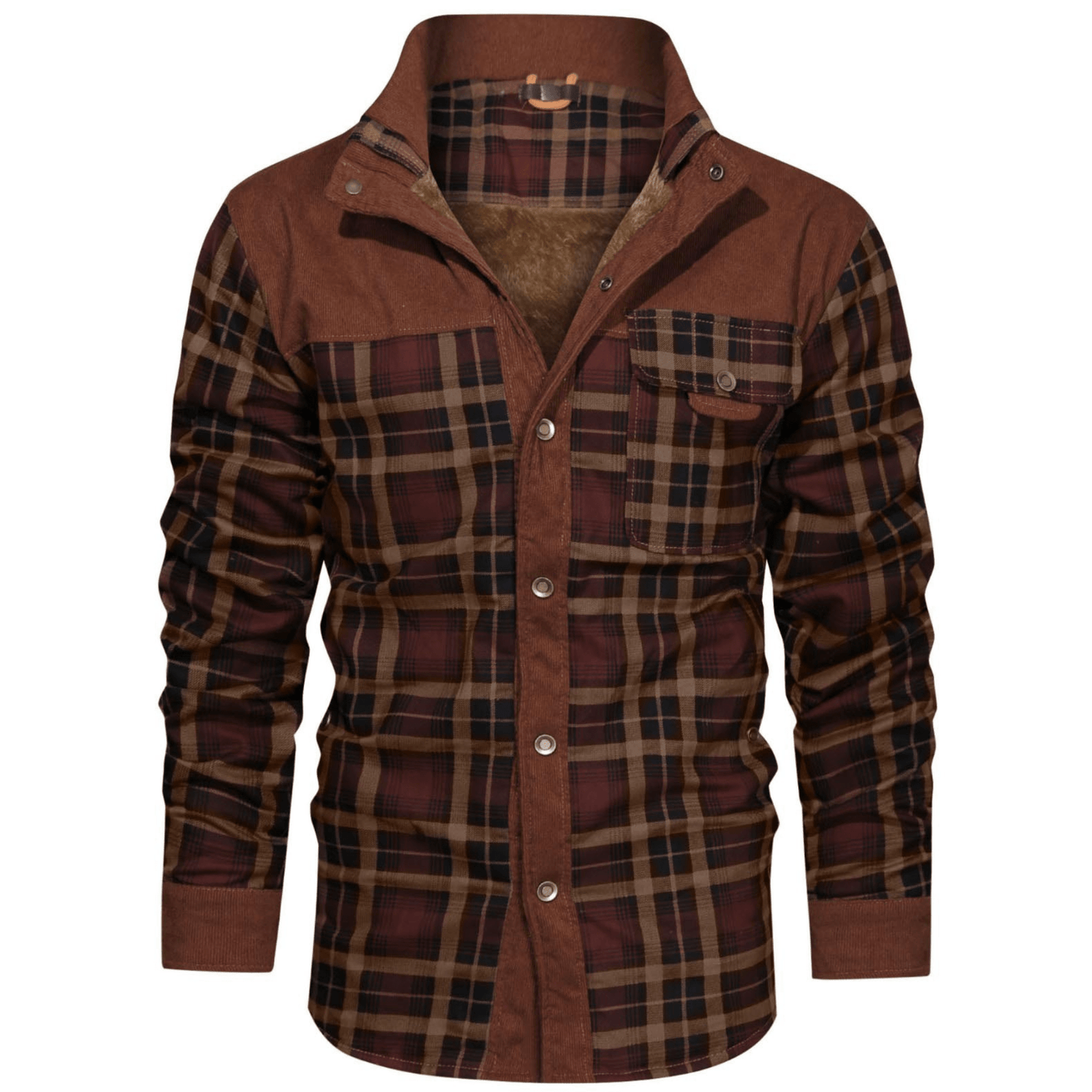 HARRIS - Herenjas met rustieke geruite knoopsluiting en corduroy accenten