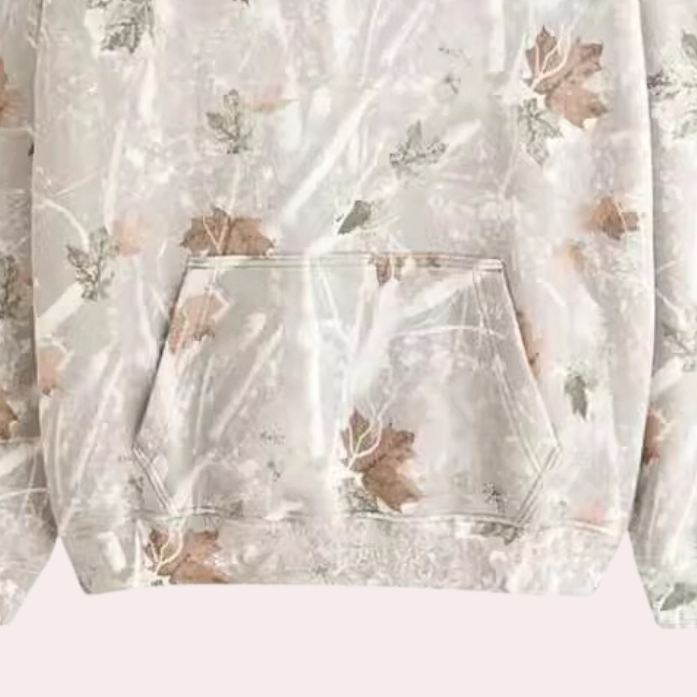 Casual heren hoodie met camo print en kangoeroezak – VERTAK HoodCore - Glamorix