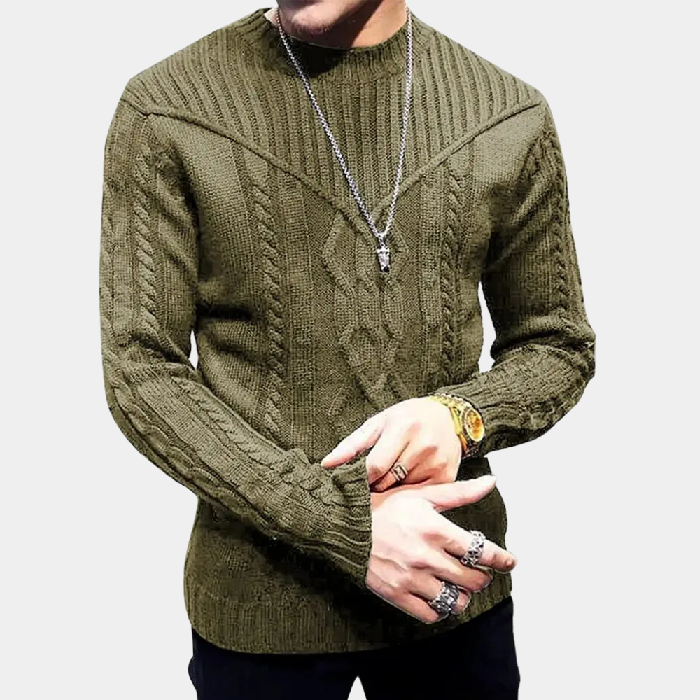 Stijlvolle heren kabeltrui van zachte knit – NORVIK CoreKnit - Glamorix