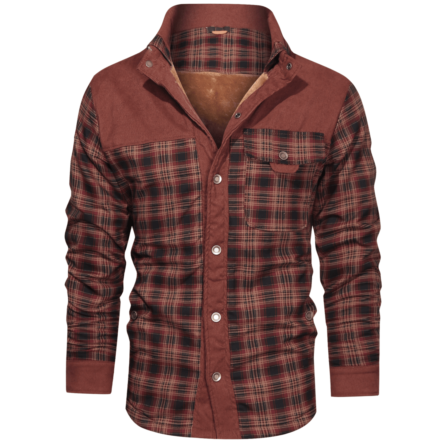 HARRIS - Herenjas met rustieke geruite knoopsluiting en corduroy accenten