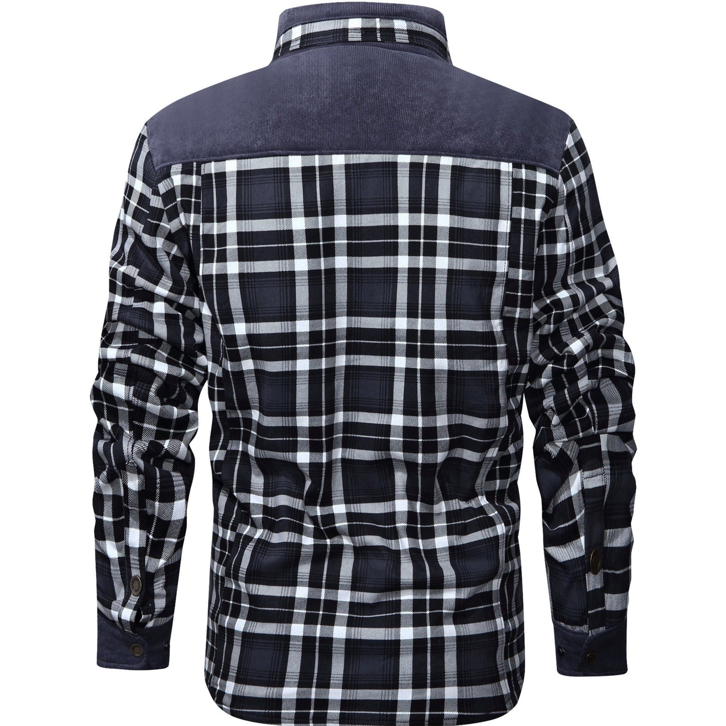 HARRIS - Herenjas met rustieke geruite knoopsluiting en corduroy accenten