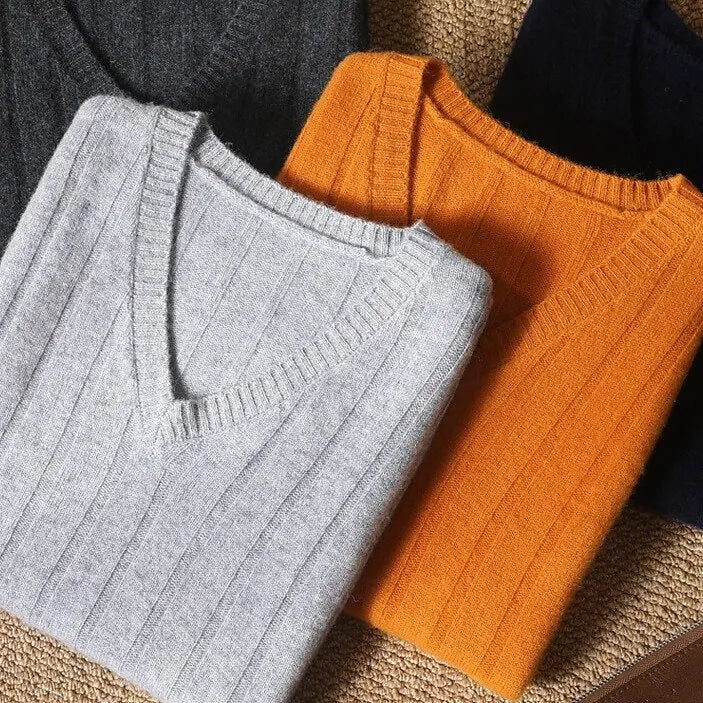 NOAH – Wollen trui-vest met klassieke knoopsluiting voor heren